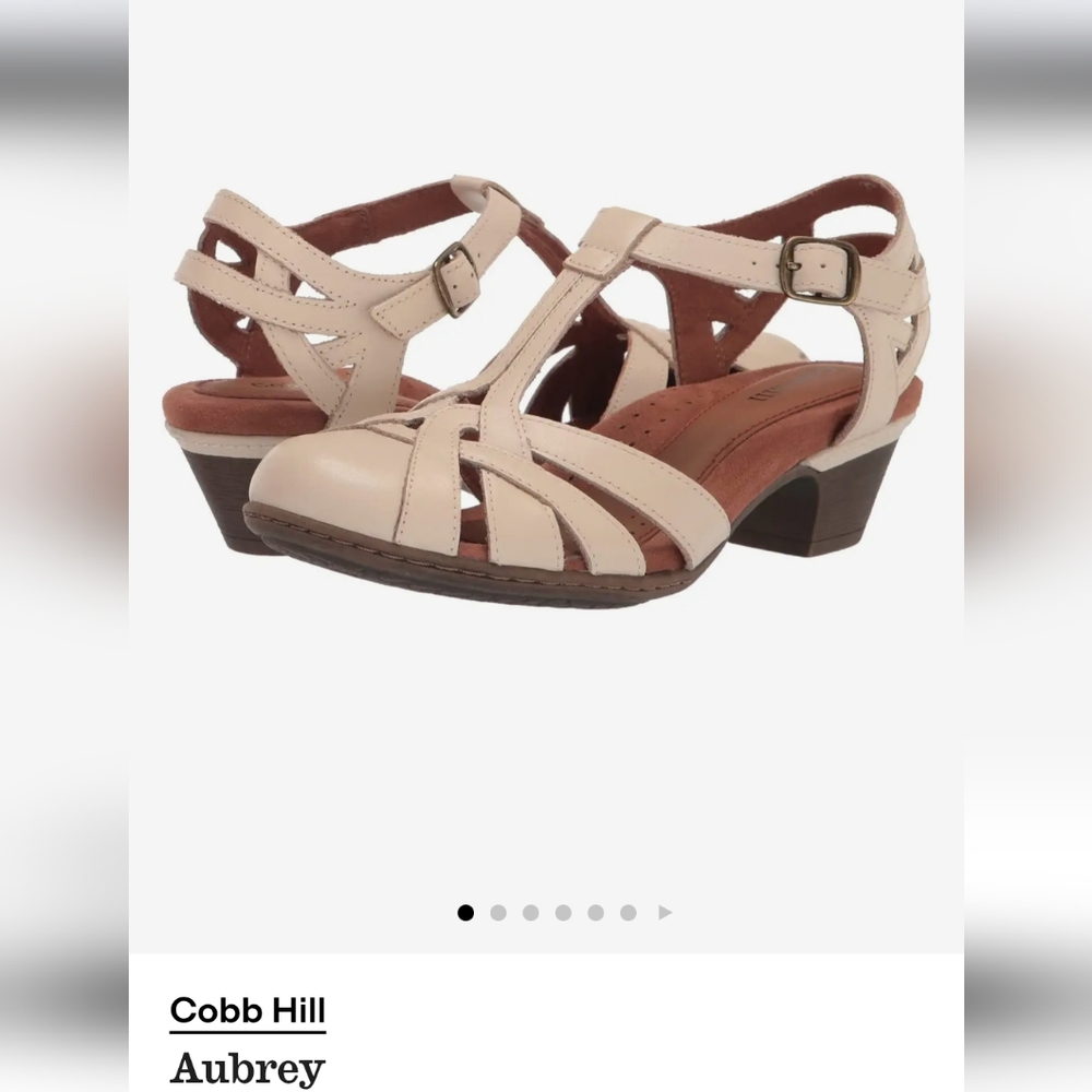 Cobb Hill Aubrey Heel B 9.5 Vanilla Leather